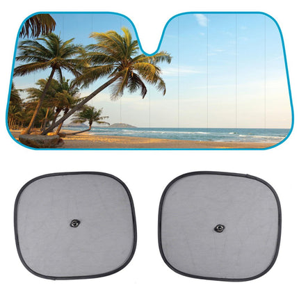 BDK AS601 Palm Tree Beach Windshield Sun Shade for