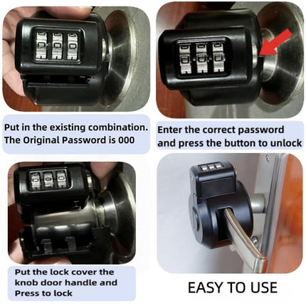 Door Handle Lockout Device Cover with Code to Disable Door Handle Temporary Combination Lock for Bedroom from Outside Knob Lock (1)