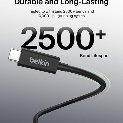 Belkin Active Thunderbolt 4 USB-C Cable, USB Type C Connection with 100W Power Delivery PD Enabled, USB 4 Compliant and Compatible with TB3 Compatible with MacBook Pro, iPhone 15 Pro, more, 2m