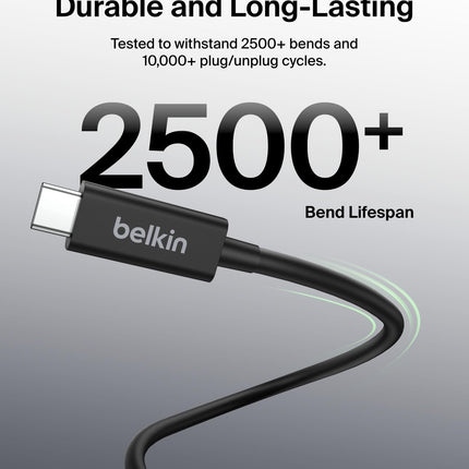 Belkin Active Thunderbolt 4 USB-C Cable, USB Type C Connection with 100W Power Delivery PD Enabled, USB 4 Compliant and Compatible with TB3 Compatible with MacBook Pro, iPhone 15 Pro, more, 2m