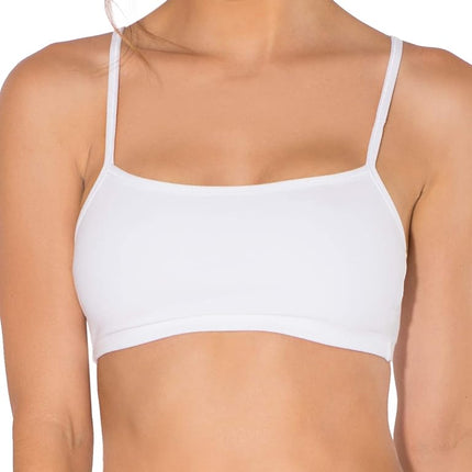 Fruit of the Loom Women's Spaghetti Strap Cotton Sports Bra, Red Hot/White/Grey Heather, 32 (Pack of 3)