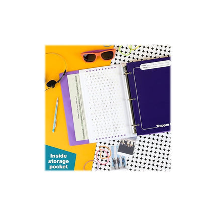 Trapper Keeper Binder, Retro Design, 1 Inch Binder Includes 2 Folders and Extra Pocket, Metal Rings and Spring Clip, Secure Storage, Palm Trees, Mead School Supplies (260038FDE1-ECM)