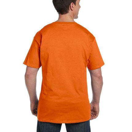 Hanes Beefy-T Men`s Pocket T-Shirt, 5190, L, Orange