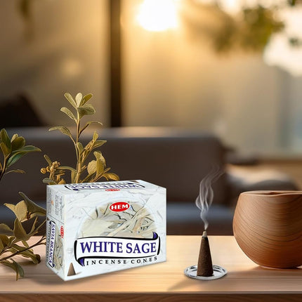 Hem Incense White Sage - Case of 12 Boxes, 10 Cones Each