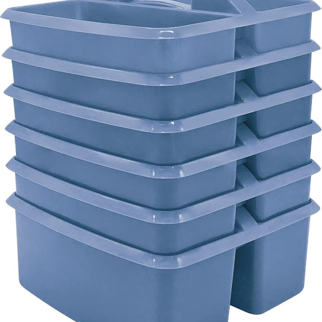 Slate Blue Portable Plastic Storage Caddy 6-Pack f