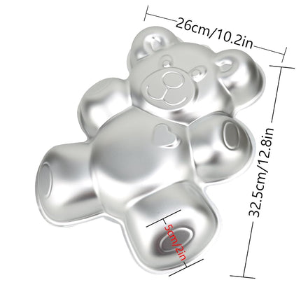 Cayanmydery Bear Shape Cake Pan, Kids 3D Birthday Cake Pan, Aluminum Alloy Cake Molds Nonstick Baking Tools
