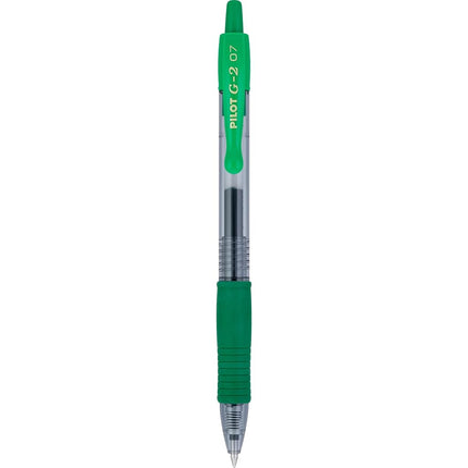 Pilot G2 Retractable Premium Gel Ink Roller Ball Pens, Fine Point, Green Ink, Dozen Box (31025)