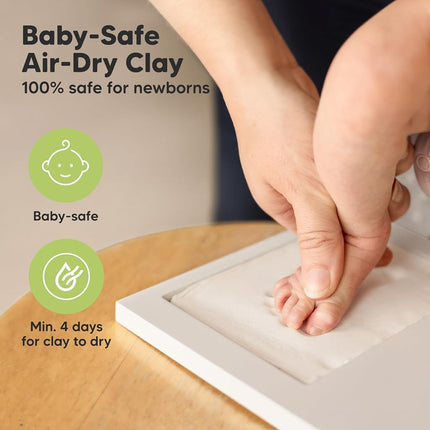 KeaBabies Baby Hand and Footprint Kit, Clay Keepsake Frame (Vintage White)