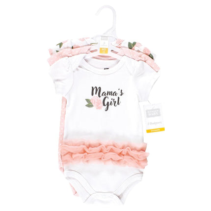 Hudson Baby Unisex Body de algodón para bebé, tutú de peonía rosa Mamas Girl, 9-12 meses, tutú de peonía rosa Mamas Girl, 9-12 meses