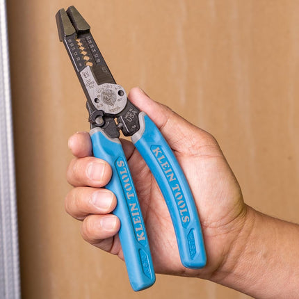 Klein Tools K12035L Klein-Kurve Wire Cutters, Heavy Duty Wire Stripping Tool with Lock, 8-20 AWG, Made in USA