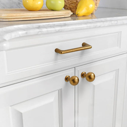 Asidrama 10 Pack 3 Inch(76mm) Antique Brass Cabinet Pulls Vintage Retro Cabinet Handles Cupboard Handles Kitchen Cabinet Hardware for Cupboard Drawer Pulls