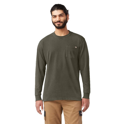 Dickies Men's Long Sleeve Heavyweight Crew Neck, Moss Green, Medium