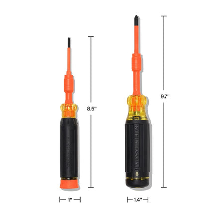 Klein Tools 32310INS 10-in-2 Insulated Multi-Bit and Multi-Bit Precision Screwdriver Set, Auto-Locking Collar, 1000V Rated, in-Handle Bit Storage