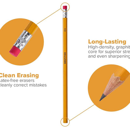Bostitch Premium #2 Pencils, Premium Wood, Unsharpened, HB Graphite, 30-Count