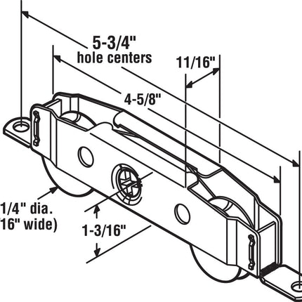 Prime-Line Products D 1780 Sliding Door Tandem Roller Assembly, 1-1/4-Inch Ball Bearing, Stainless