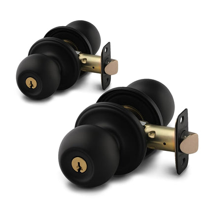 Copper Creek Matte Black Door Knobs - Keyed Entry 