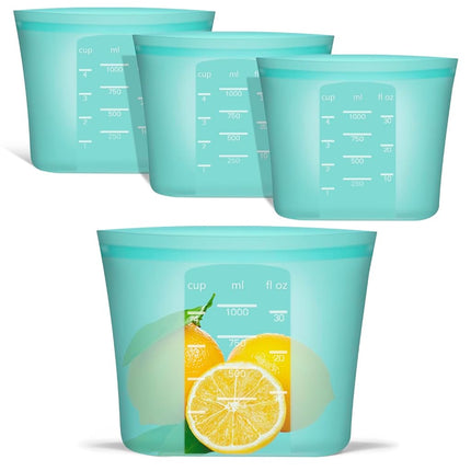 Annaklin Reusable Freezer Bags Quart Size, 4 Pack,