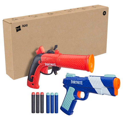 Nerf Fortnite Dual Pack Includes 2 Fortnite Blasters and 6 Nerf Elite Darts