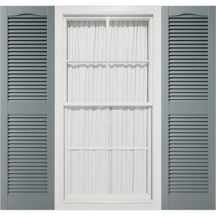 Volet persienné à claire-voie, 30,5 cm L x 183 cm H, en vinyle Mid-America, taille standard, avec meneau central style cathédrale, fixations Shutter-Lok et vis assorties (par paire), 419 - Nuage d'orage