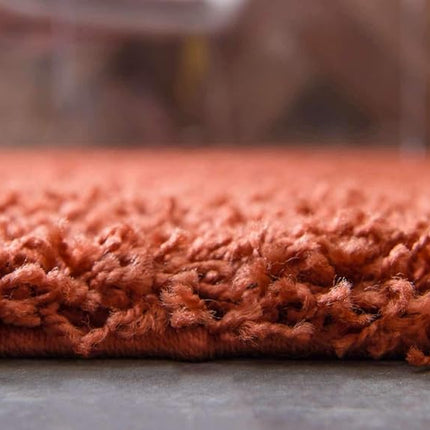 Unique Loom Solid Shag Collection Tapis de surface terracotta 3 x 5 (97 cm x 158 cm)