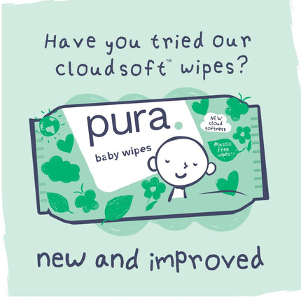 Pura Baby Diapers Size 4-108 Count, 22-32lbs, 12hr Leak Protection, Soft & Gentle Diapers for Hypoallergenic & Sensitive Baby Skin, Toxin-Free*, Organic Cotton, Blowout Blocker™, New Size Guide