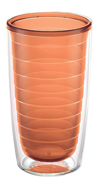 Tervis Clear & Colorful Tabletop Made in USA Double Walled Insulated Tumbler Travel Cup Keeps Drinks Cold & Hot, 16oz, Citrus Sunrise