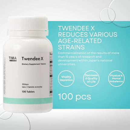 TWENDEE X Super Antioxidant Supplement by 8 Active Ingredients Vitamin B&C L-Glutamine L-Cystine Coenzyme Q10 Succinic-Acid Humaric-Acid Niacin