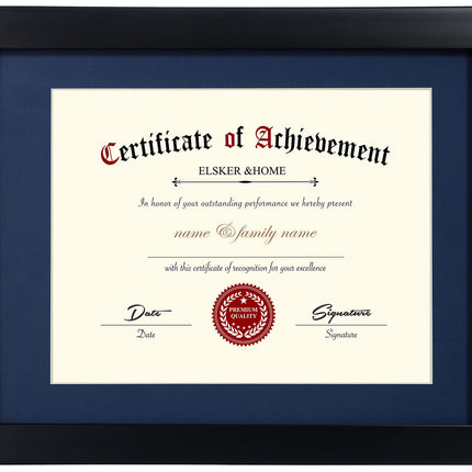 ELSKER&HOME Certificate Frames 8.5 x 11 Black, Fit