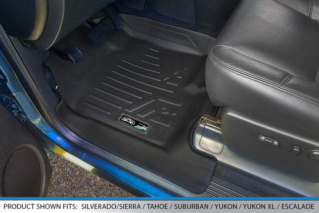 Alfombrillas MAXFLOORMAT (3 filas) y forro de carga MAXTRAY detrás de la segunda fila, juego negro para Tahoe 2009-2014 / Yukon 2011-2014