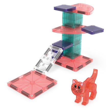 Magna-Tiles® Cat Tree 13-Piece Magnetic Construction Set, The Original Magnetic Building Brand