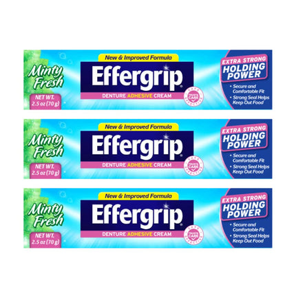 Effergrip Denture Adhesive Cream 2.50 Oz (Pack Of 