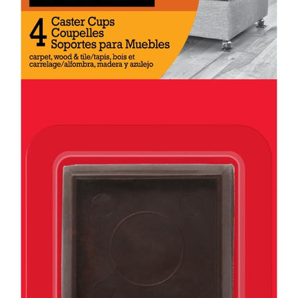 Scotch SP902-NA Caster Cups, Hard Brown, 2-in, 4, 