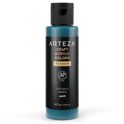 ARTEZA Craft Acrylic Paint, A609 Phthalo Green, 4f