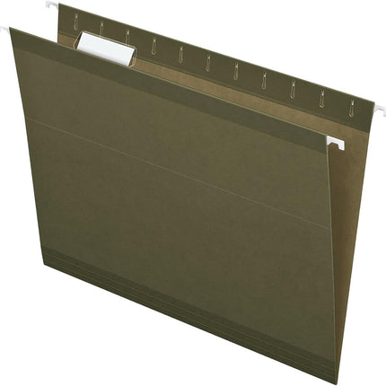 Pendaflex Hanging File Folders Letter Size - 100 Pack of Green File Folders - 1/5 Cut Tabs - Adjustable Tabs - Bulk File Folders for Filing Cabinet with Tabs - Manilla File Folders 8.5 X 11