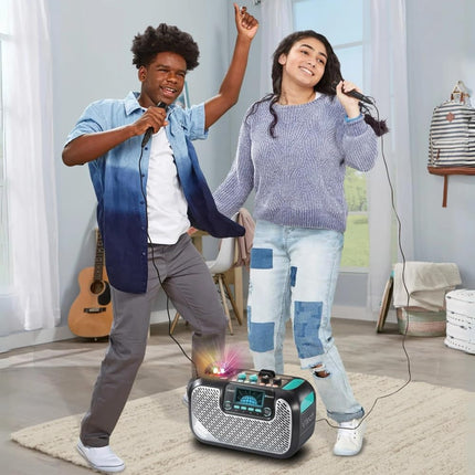 VTech Supersound Karaoke Machine for Adults & Kids � Bluetooth Speaker with 2 Wireless Microphones, Voice-Changing Effects, Vocal Coach, Light Show � Portable Karaoke Sound Machine
