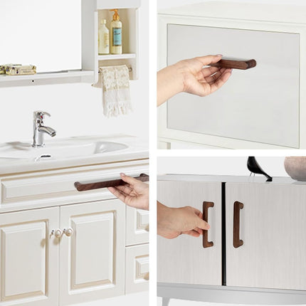 KOVNISE 6 Cabinet Pulls 160MM Cupboard Handles Dark Walnut Wood Color