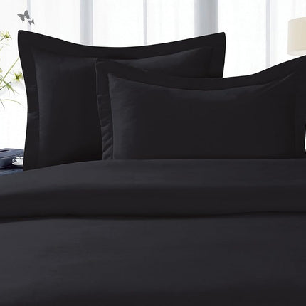 Elegant Comfort Wrinkle & Fade Resistant 1500 Premium Hotel Quality Microfiber 4-Piece Sheet Set Ultra Soft Set includes Flat Sheet, Fitted Sheet and 2 Pillowcases, King, Black