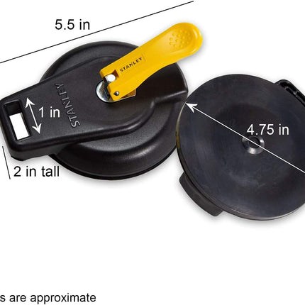 STANLEY S4004 Black/Yellow Vacuum Suction Cup - Heavy-Duty (200 lb Weight Support Limit)
