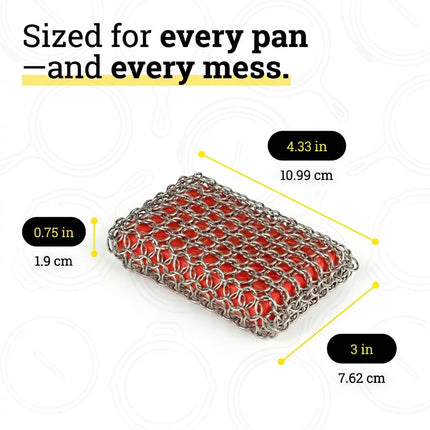 Lodge ACM10R41 Red Chainmail Scrubbing Pad, Red & Silver