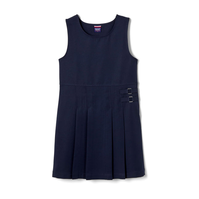 French Toast Girls Double Buckle Jumper, Navy, 5