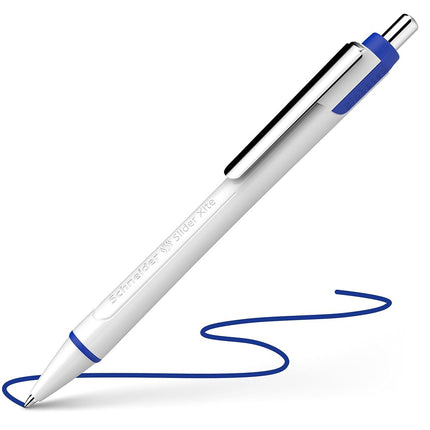 Schneider Slider Xite 133203 Ballpoint Pen (Ballpoint with wear-Resistant Stainless Steel tip, Pack of 10, Made in Germany), Permanent, Blue Ink