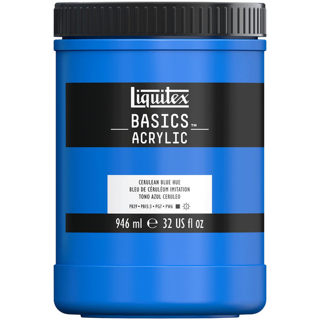 Liquitex Basics Acrylic Paint 32-Ounce Jar, Cerule