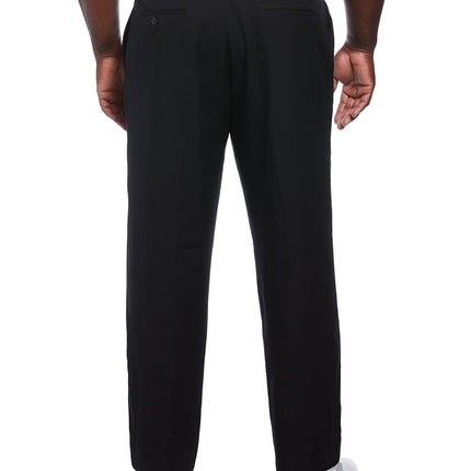 PGA TOUR Men's Golf Pants with Expandable Waistband, Flat Front, Moisture-Wicking, Sun Protection, Stretch Lightweight Twill, Caviar Black, 33W x 32L