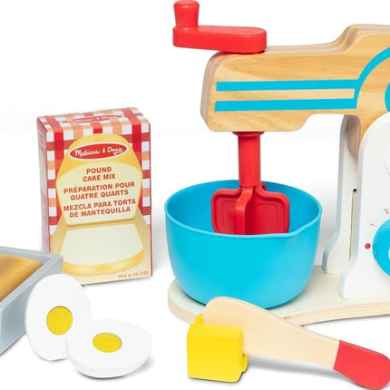 Melissa & Doug Wooden Make-a-Cake Mixer Set (10 pcs) - Play Food and Kitchen Accessories - Kitchen Playset Accessories, Pretend Play Kitchen Toys For Kids Ages 3+