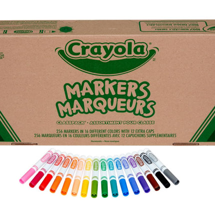 Rotuladores de trazo grueso CRAYOLA, suministros escolares a granel para profesores, rotuladores para niños para la escuela, 256 unidades