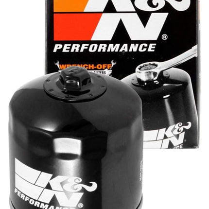 K&N Powersports Oil Filter - Spin-On 83x94mm compatible with Kawasaki, Honda (KN-202), black