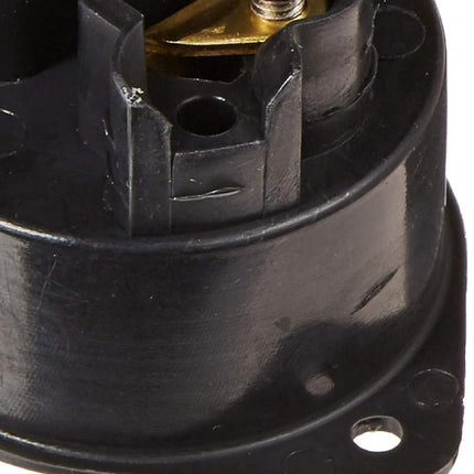 Leviton 5239 15 Amp, 125 Volt, Flanged Inlet Receptacle, Straight Blade, Commercial Grade, Grounding, Back Wired (Black)
