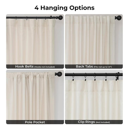 HPD Half Price Drapes Faux Silk Blackout Curtains 120 Inches Long for Bedroom & Living Room Vintage Textured Blackout Curtain (1 Panel), 50W x 120L, Off White