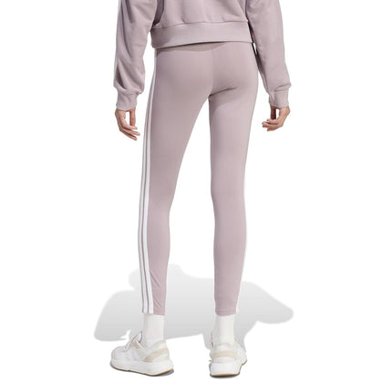 Adidas Womens Essentials 3-Stripes Cotton Leggings, Preloved Fig/White, XS