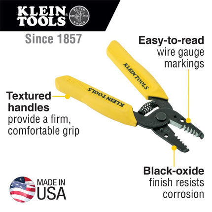 Klein Tools 11045 Wire Stripper 43026 AWG 158mm, 0 V, Yellow/Black